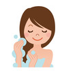 シャンプーをする女性