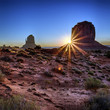 famous sunrise at Monument Valley