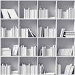white bookshelves