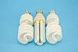 hree energy saving lamps