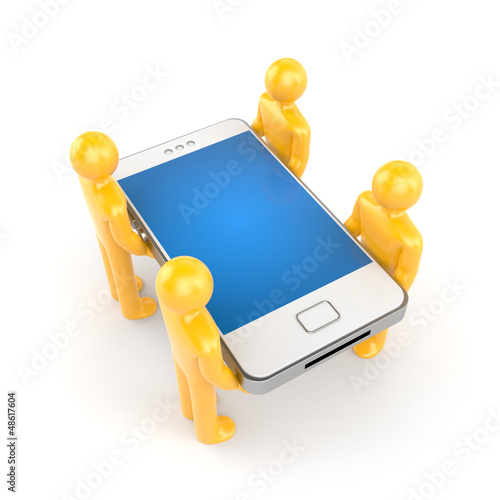 Illustration: People with smartphone People with smartphone