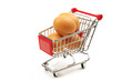 eggs in a shopping trolley