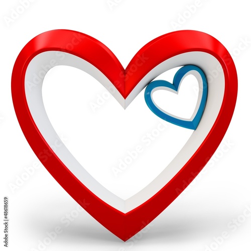Illustration: 3d heart shape Love you symbol, Valentine's day abstract 3d heart shape Love you symbol, Valentine's day abstract