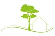 Vektor: Home , tree, green icon, business logo design Home , tree, green icon, business logo design