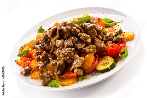 Photo: Roasted meat and vegetables Roasted meat and vegetables