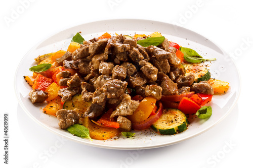Photo: Roasted meat and vegetables Roasted meat and vegetables