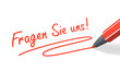 Ilustración: Stift- & Schriftserie: Fragen Sie uns! rot Stift- & Schriftserie: Fragen Sie uns! rot
