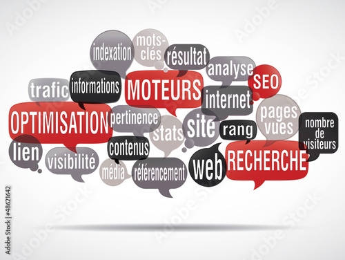 Illustration: nuage de mots bulles : SEO nuage de mots bulles : SEO