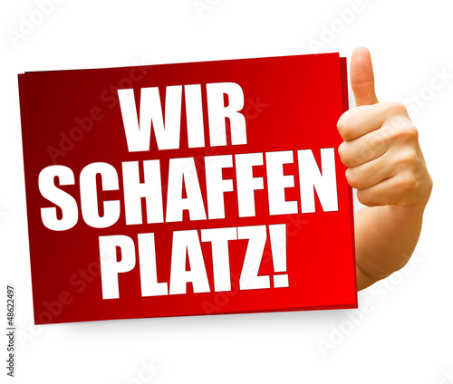 Illustration: Wir schaffen Platz! Button, Icon Wir schaffen Platz! Button, Icon