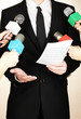 Conference meeting microphones and businessman