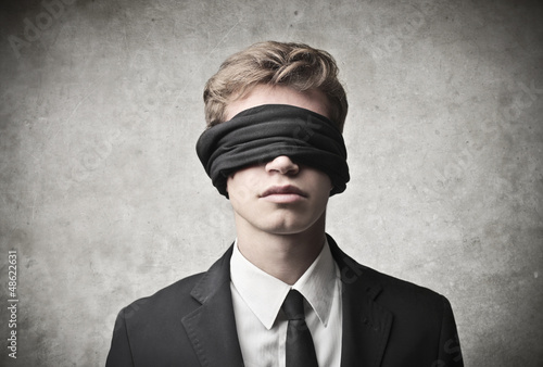 Photo: blindfolded man blindfolded man