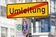 Foto: Road sign - detour. Germany. Road sign - detour. Germany.