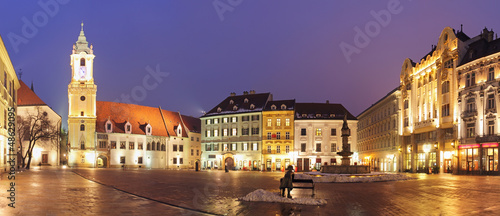 Photo: Bratislava Main Square at night - Slovakia Bratislava Main Square at night - Slovakia