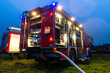 Feuerwehr im Einsatz mit Blaulicht