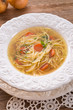 Noodle soup with beef broth
