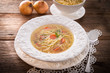Noodle soup with beef broth