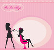 Vector illustration of the beautiful woman in hairdressing salo