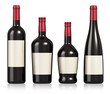 Set of wine and cognac bottles