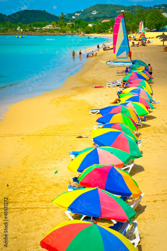 Photo: Beautiful beach in Saint Lucia, Caribbean Islands Beautiful beach in Saint Lucia, Caribbean Islands