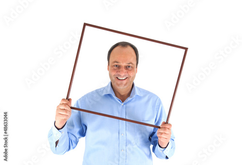 Photo: Mann mit Rahmen Mann mit Rahmen