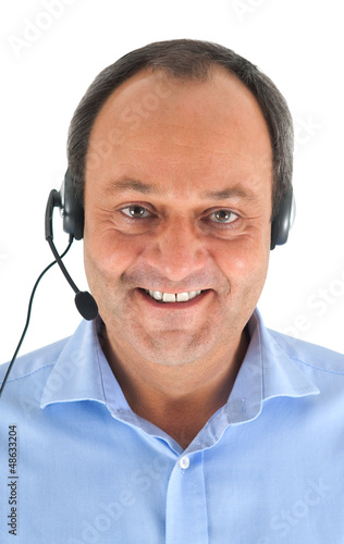 Photo: Mann mit Headset Mann mit Headset