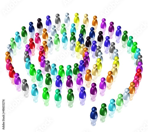 Illustration: bunte Spirale aus Figuren bunte Spirale aus Figuren