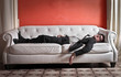 businessman on sofa
