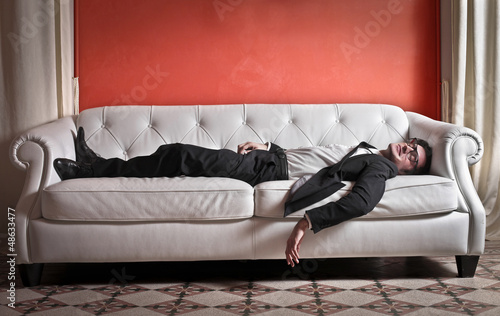 Photo: businessman on sofa businessman on sofa