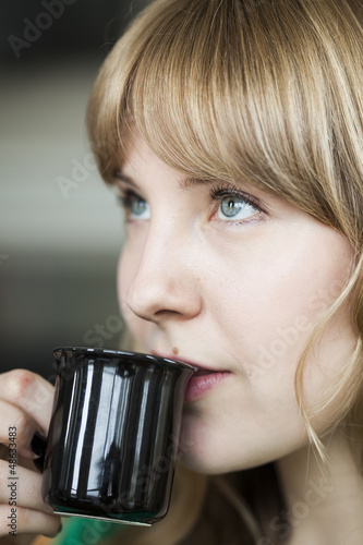 Photo: Young Woman with Beautiful Blue Eyes Young Woman with Beautiful Blue Eyes
