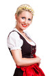 junge blonde Frau im Dirndl