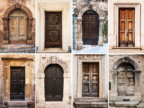 Photo: group of italian old doors group of italian old doors