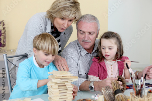 Photo: Grandparents spending time with their grandchildren Grandparents spending time with their grandchildren