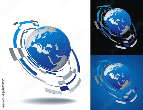 Vector: abstract globe icon set abstract globe icon set
