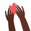 Illustration of hands with heart