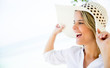 Happy woman at the beach