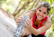 Happy woman exercising