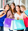 Group of shopping women