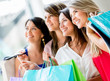 Group of friends shopping