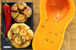 Roasted garlic and pumpkin.