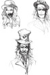 Horror heads collection. /// Drawings converted into vector.