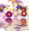 canvas print picture - Osterdekoration mit Spiegelung