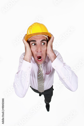 Photo: Horrified builder Horrified builder