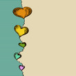 Hand-drawn sketch hearts background