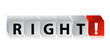 3D Right Block Cube text