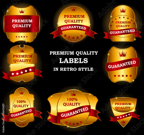 Vector: Quality Labels in retro vintage design Quality Labels in retro vintage design