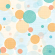 Vector fabric circles abstract seamless pattern background with