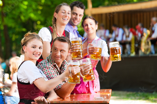 Photo: In Beer garden - friends in front of band In Beer garden - friends in front of band