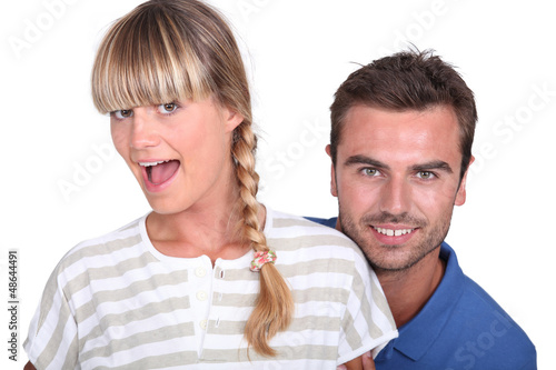 Photo: Fun couple in a studio Fun couple in a studio