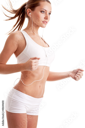 Photo: running woman over white running woman over white