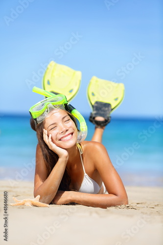 Photo: Woman on summer beach vacation holidays Woman on summer beach vacation holidays